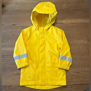 Cat & Jack Kids Yellow Hooded Raincoat w/ Reflective Stripes 18 Months